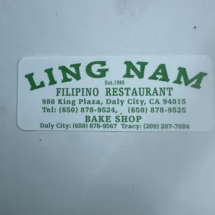 Business info.