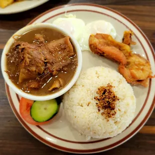 Pares combo with fried chicken