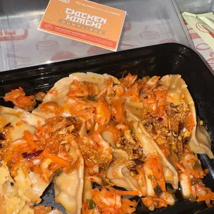 Chicken kimchee dumplings