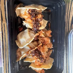 Chicken kimchi dumplings
