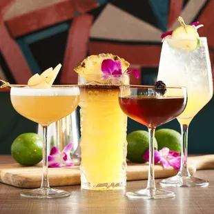 a variety of cocktails