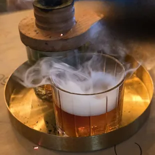 Smoky Old Fashion and Barrel Aged Dancing Dragon