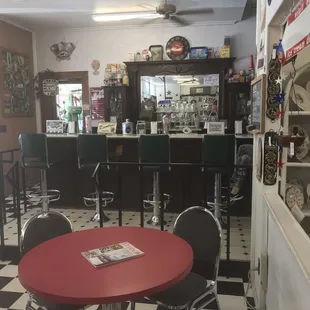 the interior of a diner