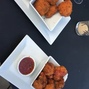 Man n cheese bites &amp; General Tso&apos;s cauliflower