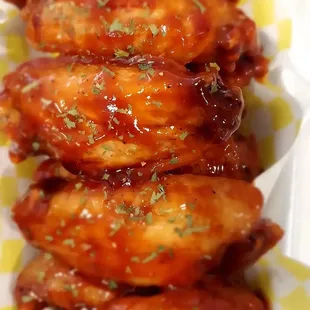 a closeup of the chicken wings