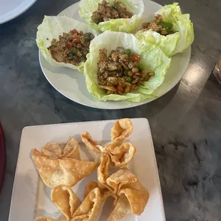 Crab Rangoon and Chicken lettuce cups!