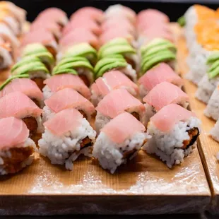 a variety of sushi