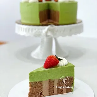 a slice of cake on a plate