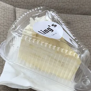 Durian mille crepe slice