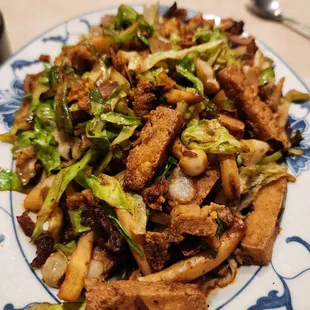 Moo-shu with fried tofu
