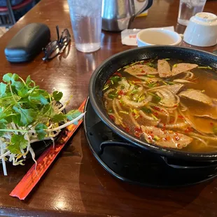 #25 Pho with beef and meatballs