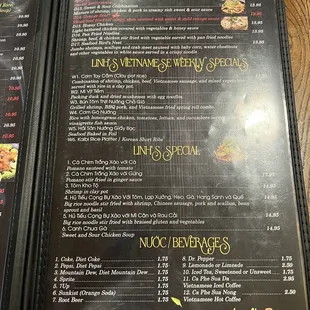 menu