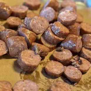Sausage for days!! Just the right amount of seasoning.