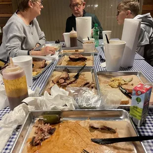 a table full of food