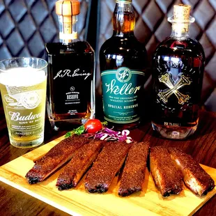 a variety of liquors