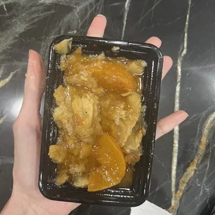 &quot;Peach cobbler&quot; I use quotes because it&apos;s not peach cobbler.