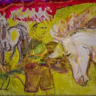 Tom Kloss Painting Created at Tom Jones&apos; Reading (2016)