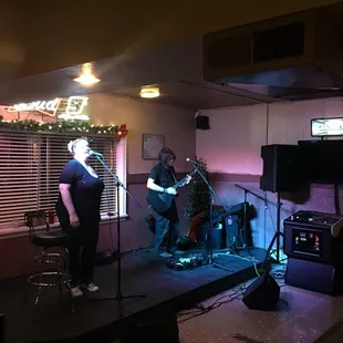 a band playing on stage