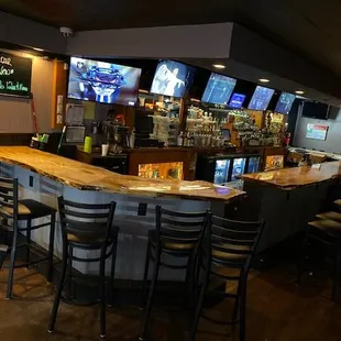 Our all new live-edge bar.