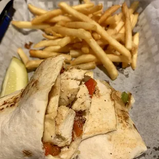 Chicken Fajita Wrap with Fries