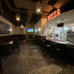 Back area by pizza counter