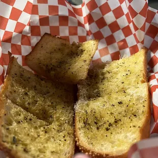 a piece of bread in a basket