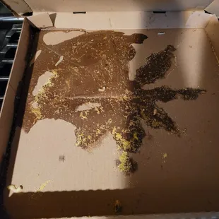 4/1 soggy pizza...this was the box...was way more soaked than pic shows