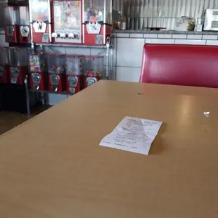 a table in a restaurant