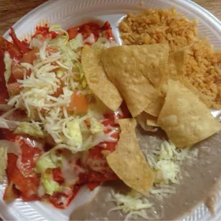 Chicken enchilada plate