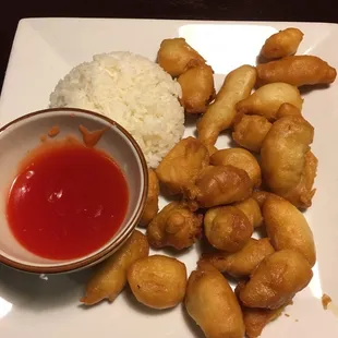 Sweet and sour chicken, dinner