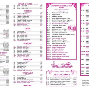 sushi and sashimi, menu