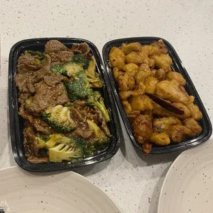 Broccoli beef and General Tsos Chicken