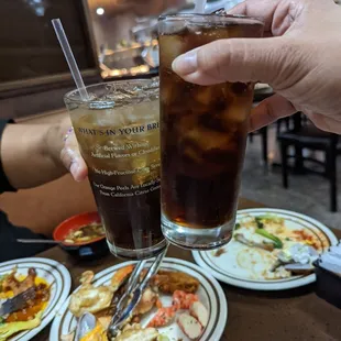 Drinks from the bar. Long island &amp; Rum n Coke