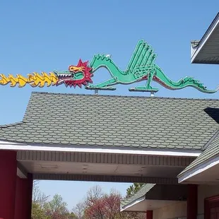 Awesome dragon over the front of the building