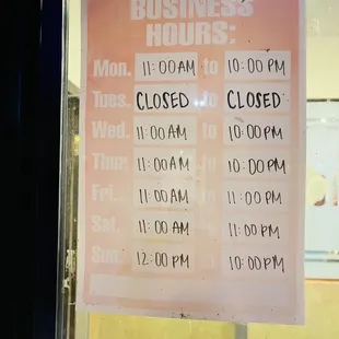 Business hours