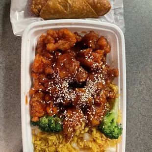 C23. Sesame Chicken Combination Plate