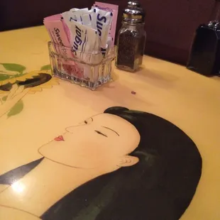 Photo 1: the food that wasn't cleaned from the table. This included the dust we had cleaned up ourselves.