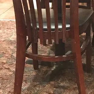 This is how a chair should look to be safe. Well, not really: Have a closer lock to former food rests dripping down on the chair - clean ?