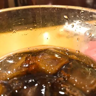 OK, back to the table, my fresh coke was served in a dirty glass, which was even broken . . . . .