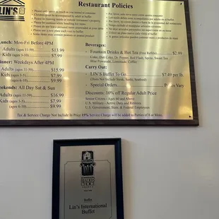 The only menu in the place 3/6/23