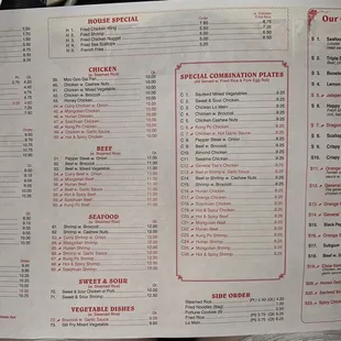 Menu as of 10/14/22