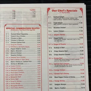 sushi and sashimi, menu