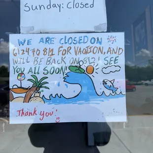 Closed sign