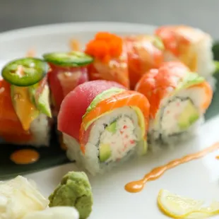 a plate of sushi