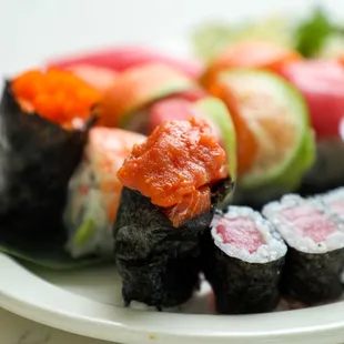 a plate of sushi