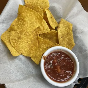 Warm chips and salsa