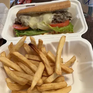 a sandwich and french fries