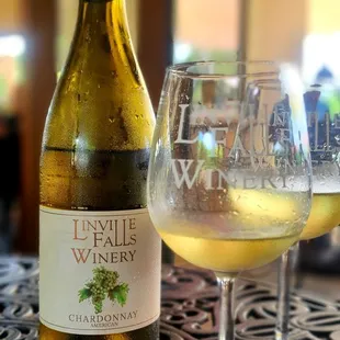 a glass of wine and a bottle of wine