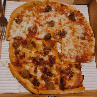 Put the 2 pizza's I got together