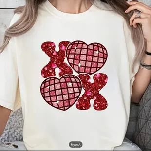 Hearts and kisses tshirt for that special valentine.  Too Cute! Order now!